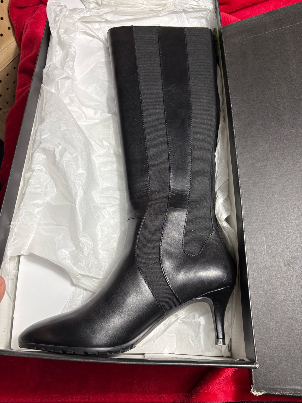 Tahari TA-FIORE Black Leather Knee-High Boots - Size 8M NWB